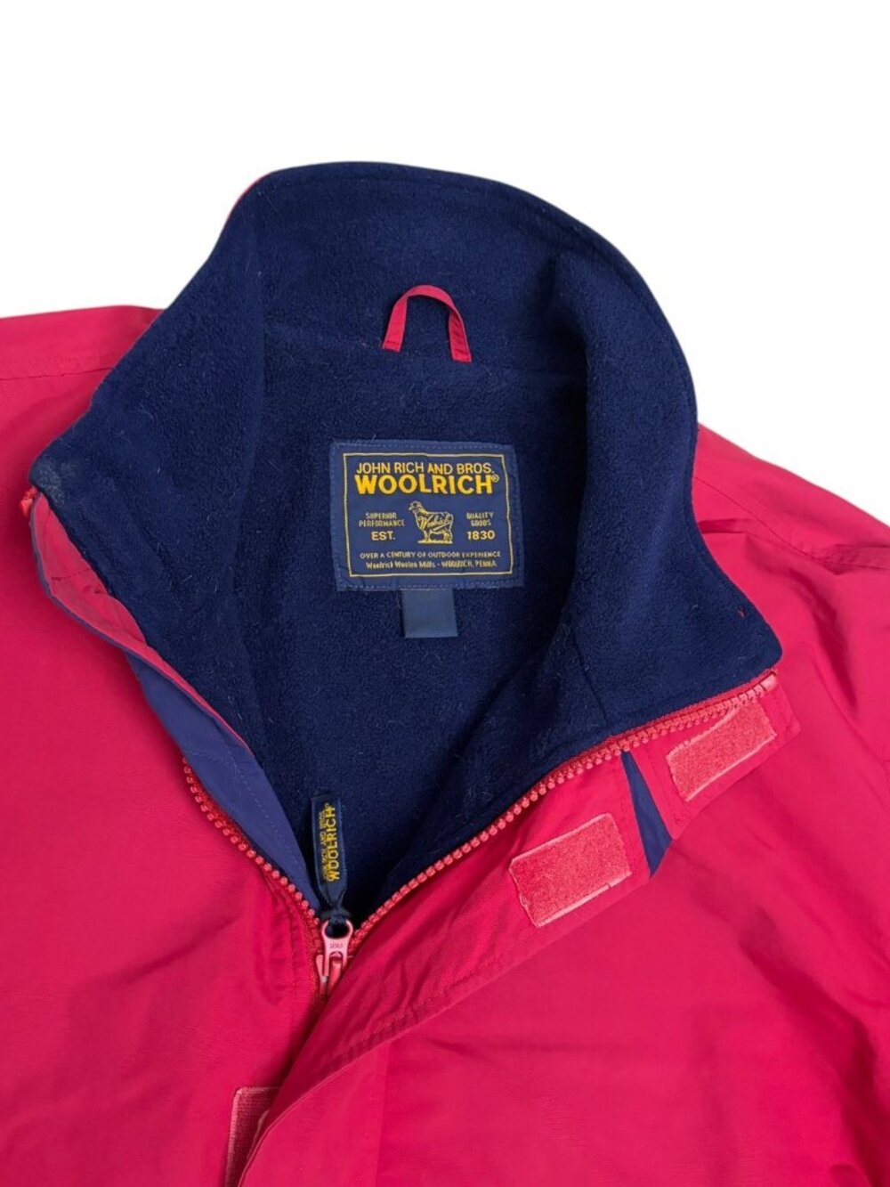 Woolrich Vintage 90s Jacket Winter Casual Fleece Red Coat Mens Large - Picture 4 of 7